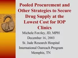Pooled Procurement and Other Strategies to Secure Drug Supp