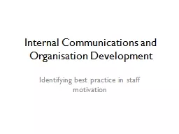 Internal Communications and Organisation Development