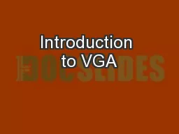 Introduction to VGA