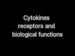 Cytokines receptors and biological functions