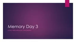 Memory Day 3