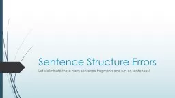 Sentence Structure Errors