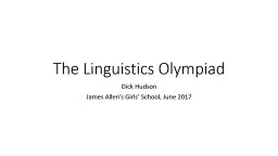 The Linguistics Olympiad