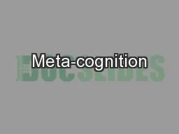 Meta-cognition