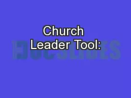 Church Leader Tool: