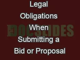 Legal Obligations When Submitting a Bid or Proposal