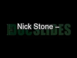 Nick Stone –