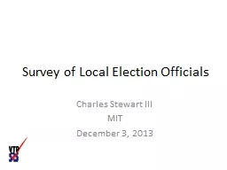 Survey of Local Election Officials