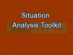 Situation Analysis Toolkit