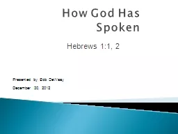 How God Has Spoken