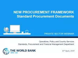 New Procurement Framework