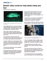 Baited video cameras help detect deep sea fish  Februa