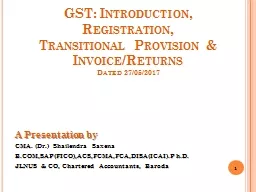 GST: Introduction, Registration,