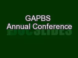 GAPBS Annual Conference