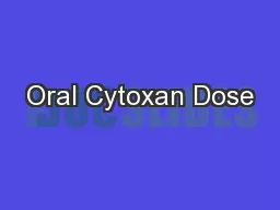 Oral Cytoxan Dose