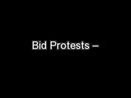 Bid Protests –