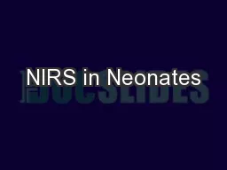 NIRS in Neonates
