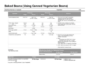 Baked Beans Using Canned Vegetarian Beans SERVING YIEL