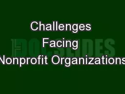 Challenges Facing Nonprofit Organizations