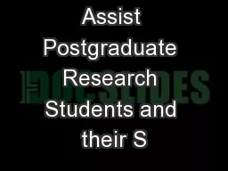 A Tool to Assist Postgraduate Research Students and their S
