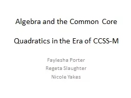 Algebra and the Common Core