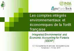 Les comptes intégrés environnementaux et économiques