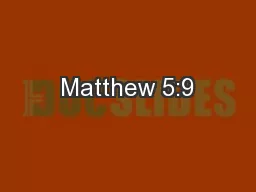 Matthew 5:9