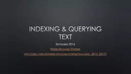 Indexing & querying