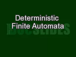 Deterministic Finite Automata