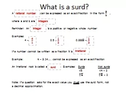 What is a surd?