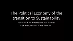 The Political Economy of the transition to Sustainability