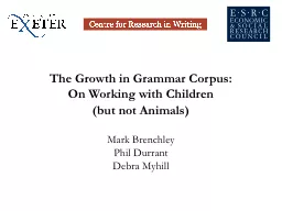 The Growth in Grammar Corpus: