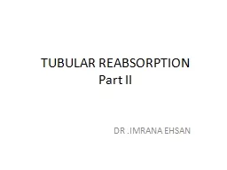 TUBULAR REABSORPTION