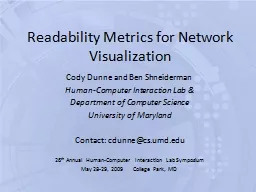 Readability Metrics for Network Visualization