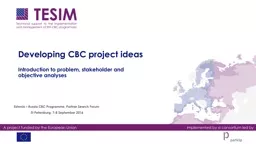 Developing CBC project ideas