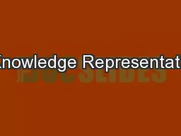 1 Knowledge Representation