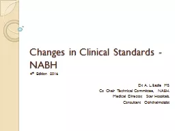 Changes in Clinical Standards -