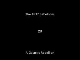 The 1837 Rebellions