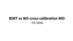 BSRT vs WS cross-calibration MD