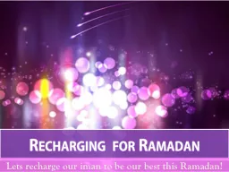 Recharging  for Ramadan