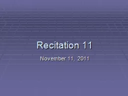 Recitation 11