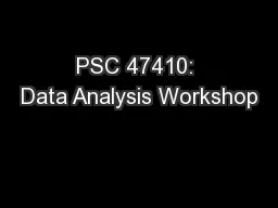 PSC 47410: Data Analysis Workshop