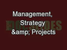 Management, Strategy & Projects