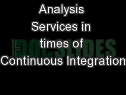 Analysis Services in times of Continuous Integration