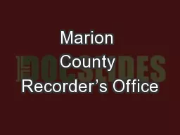 Marion County Recorder’s Office