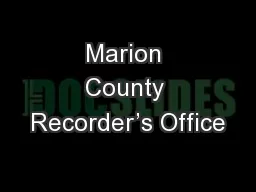 Marion County Recorder’s Office