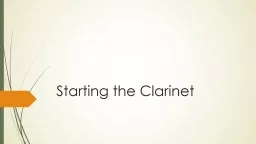 Starting the Clarinet