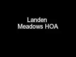 Landen Meadows HOA