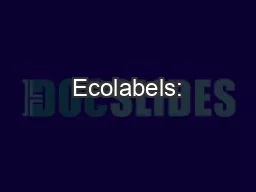 Ecolabels: