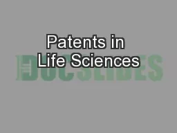 Patents in Life Sciences